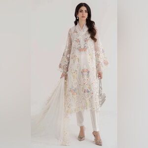 Maria B Embroidered Three Piece Dress